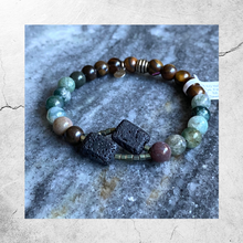 Load image into Gallery viewer, Tiger Eye and Fancy Jasper Essential Oil Bracelet
