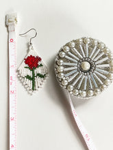 Load image into Gallery viewer, PRE-ORDER SINGLE SHORT-STEM ROSE FRINGE EARRINGS
