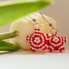 Load image into Gallery viewer, Tiny Star of Texas Handwoven Beaded Earrings
