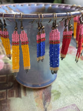 Load and play video in Gallery viewer, Beaded Pencil Earrings - Solid Colors
