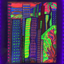 Load image into Gallery viewer, &quot;Connected&quot; - Original Black Light Art by Steven Hardy - Frame &amp; UV light included
