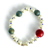 Load image into Gallery viewer, The Lone Star Bracelet || Pearls, Agates, Red Glass &amp; the Lone silver Star
