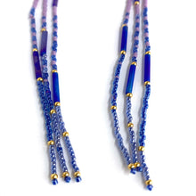 Load image into Gallery viewer, Twilight - Extra Long Duster Earrings Dazzle in Purples, Blue and Gold
