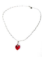 Load image into Gallery viewer, Ruby&#39;s Heart - a Fine Crystal Heart-shaped Pendant dazzles on a Silver Chain
