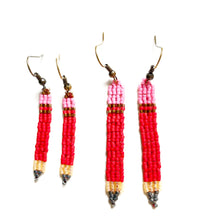 Load image into Gallery viewer, Beaded Pencil Earrings - Solid Colors
