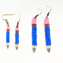 Load image into Gallery viewer, Beaded Pencil Earrings - Solid Colors
