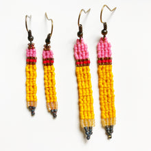 Load image into Gallery viewer, Beaded Pencil Earrings - Solid Colors
