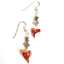 Load image into Gallery viewer, &quot;Jo&quot; Crystal Earrings in Red &amp; Silver
