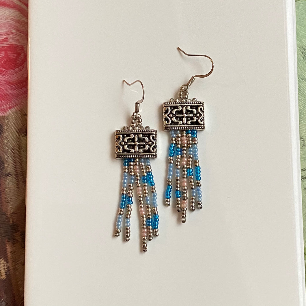 Asian Lantern Fringe Earrings